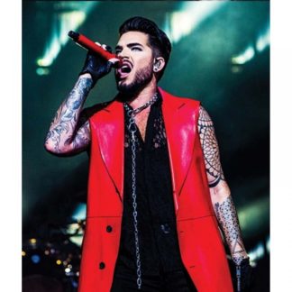 Adam Lambert Concert Red Leather Coat