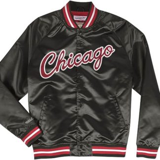 Mitchell & Ness Chicago Bulls Black Satin Jacket
